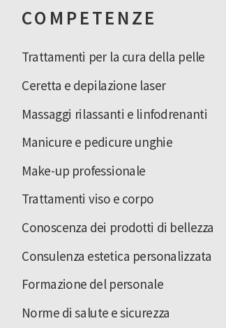 competenze nel CV per estetista