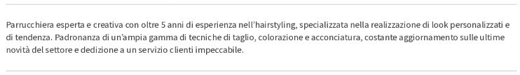 profilo personale nel CV per parrucchiera