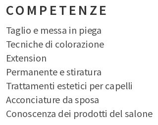 competenze nel CV per parrucchiera