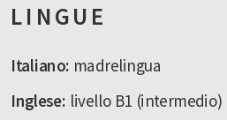 Lingue nel CV per studente delle superiori