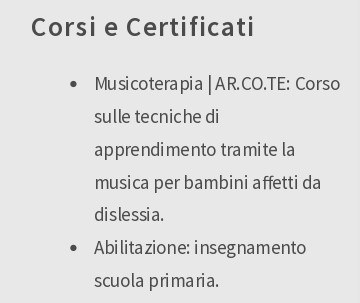 corsi e certificati nel CV da insegnante