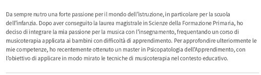 profilo personale nel CV da insegnante